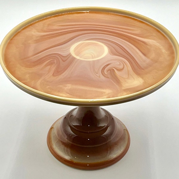 Mosser Caramel Cake Stand 12 Inch Wide Cake Plates, Made by Mosser Glass Company #2
