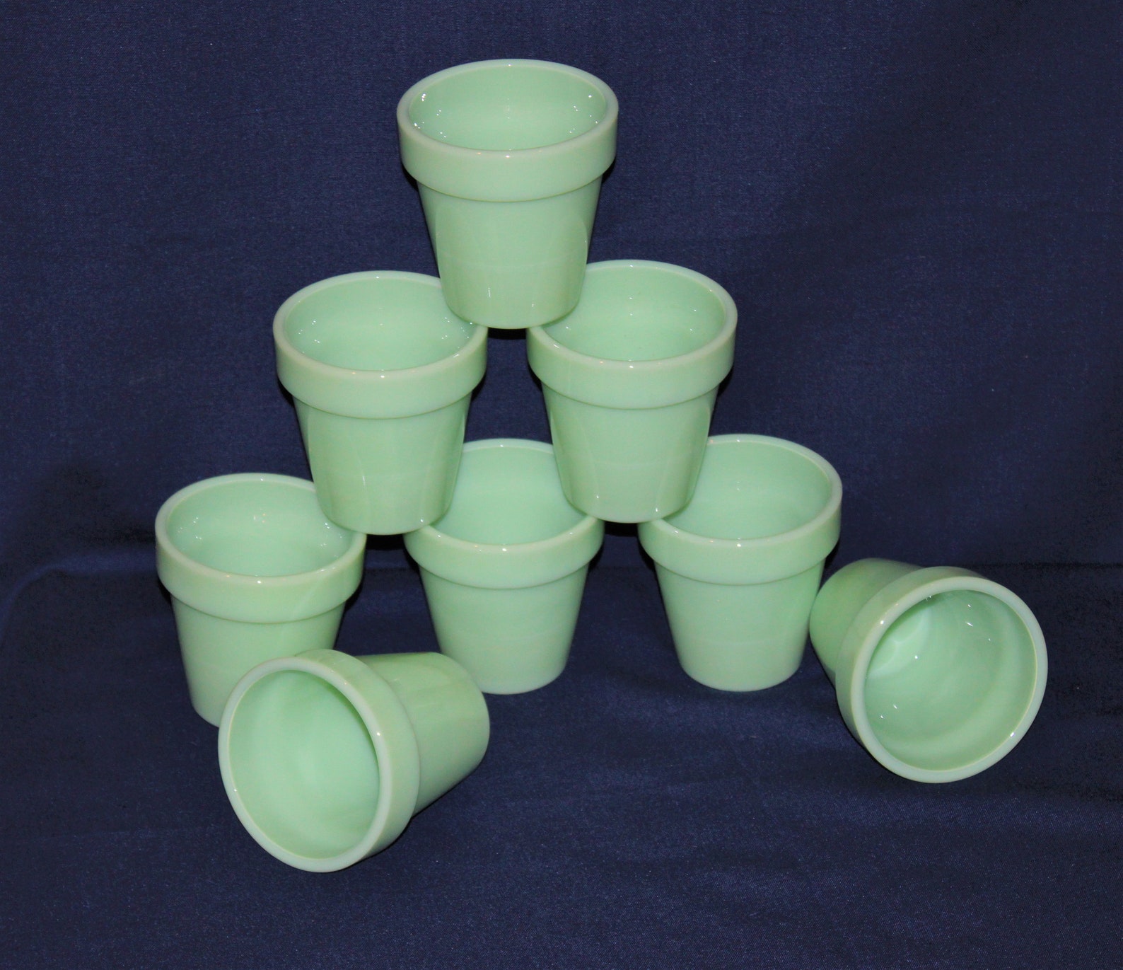 Jadeite Glass Flower Pots SET of 3 Planters by Mosser Glass 4 Etsy