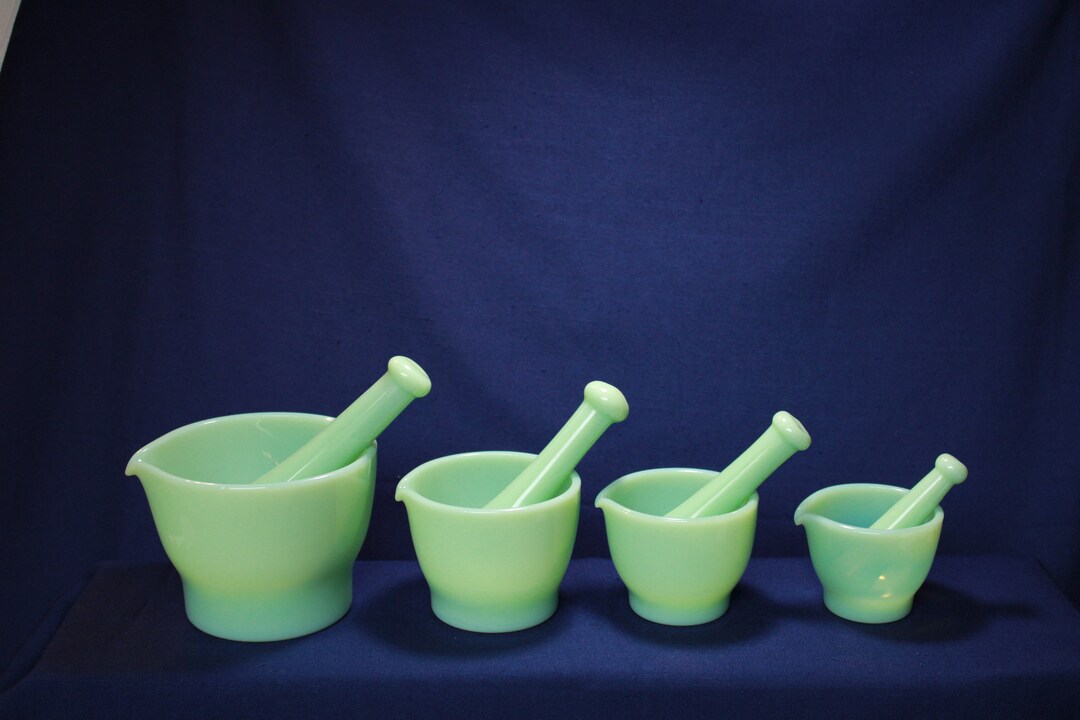 Jadeite Mortar & Pestle by Mosser Glass, Your Choice of Size 16, 8, 4 or 2 Oz, FREE SHIPPING Etsy