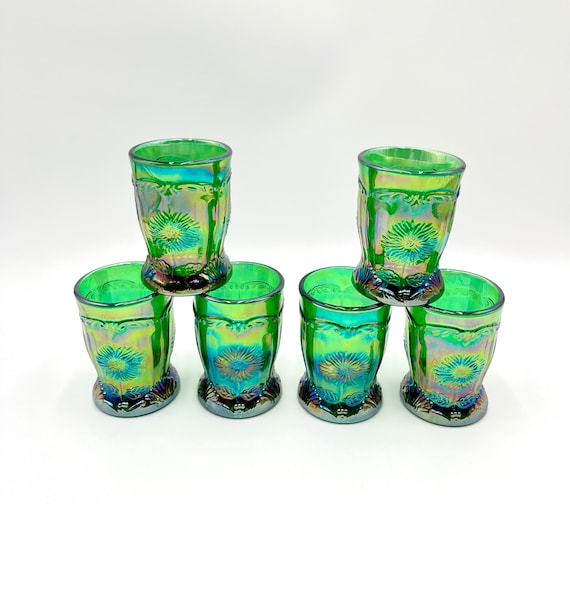 Mosser Glass Hunter Green Dahlia Tumblers YOUR CHOICE of 4, 6, 8