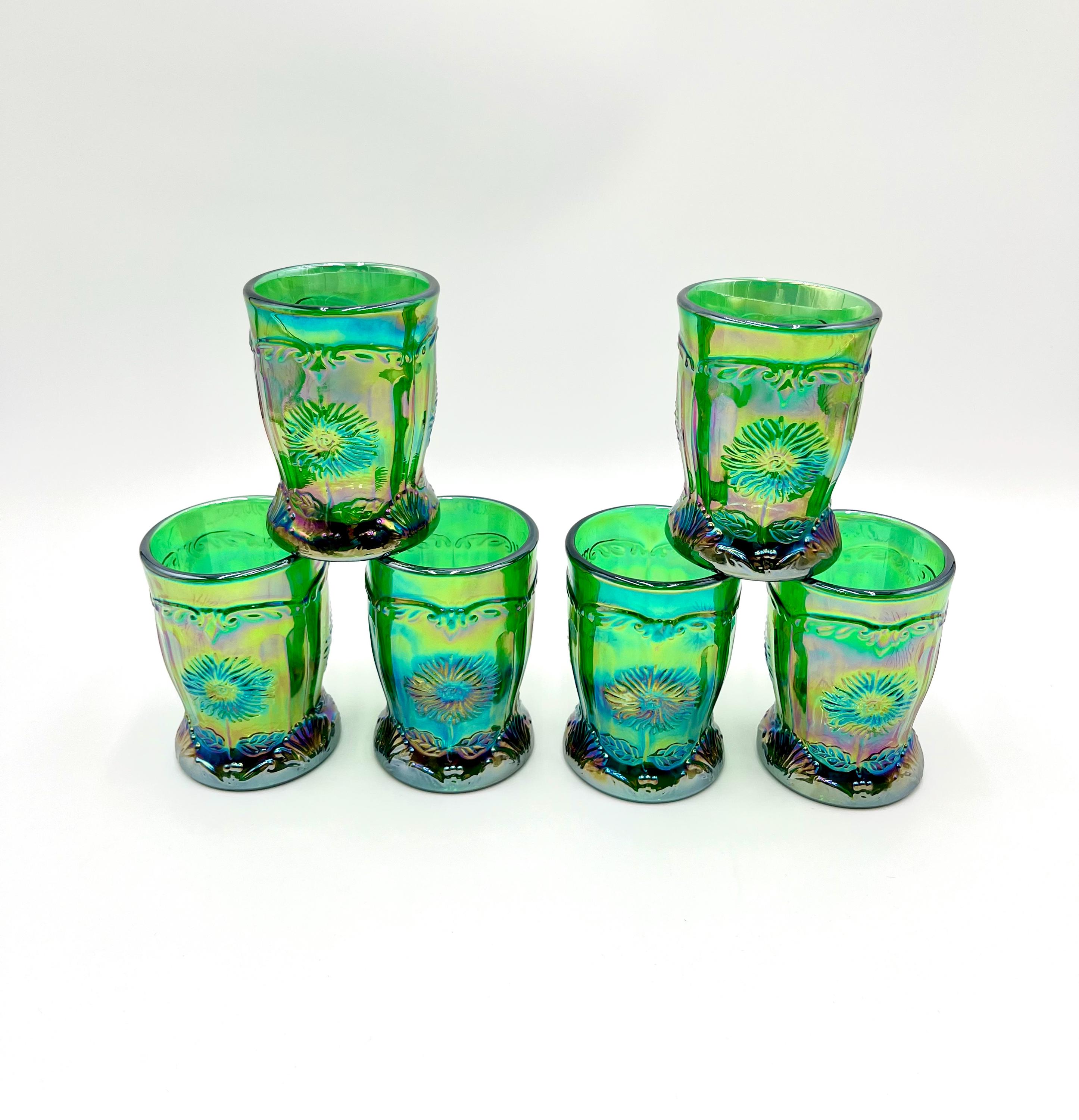Mosser Glass Hunter Green Dahlia Tumblers YOUR CHOICE of 4, 6, 8
