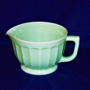 Mosser Jadeite Batter Bowl, 80 oz Panel Handled Mixing Bowl