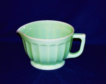 Mosser Jadeite Batter Bowl, 80 oz Panel Handled Mixing Bowl