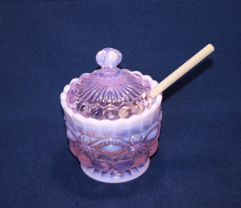 Mosser Glass Eye Winkler Covered Honey Pot or Sugar Bowl in Etsy