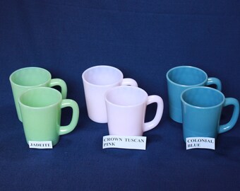 Vintage Fire King Milk Glass D-handle Coffee Mugs Price Includes 2 