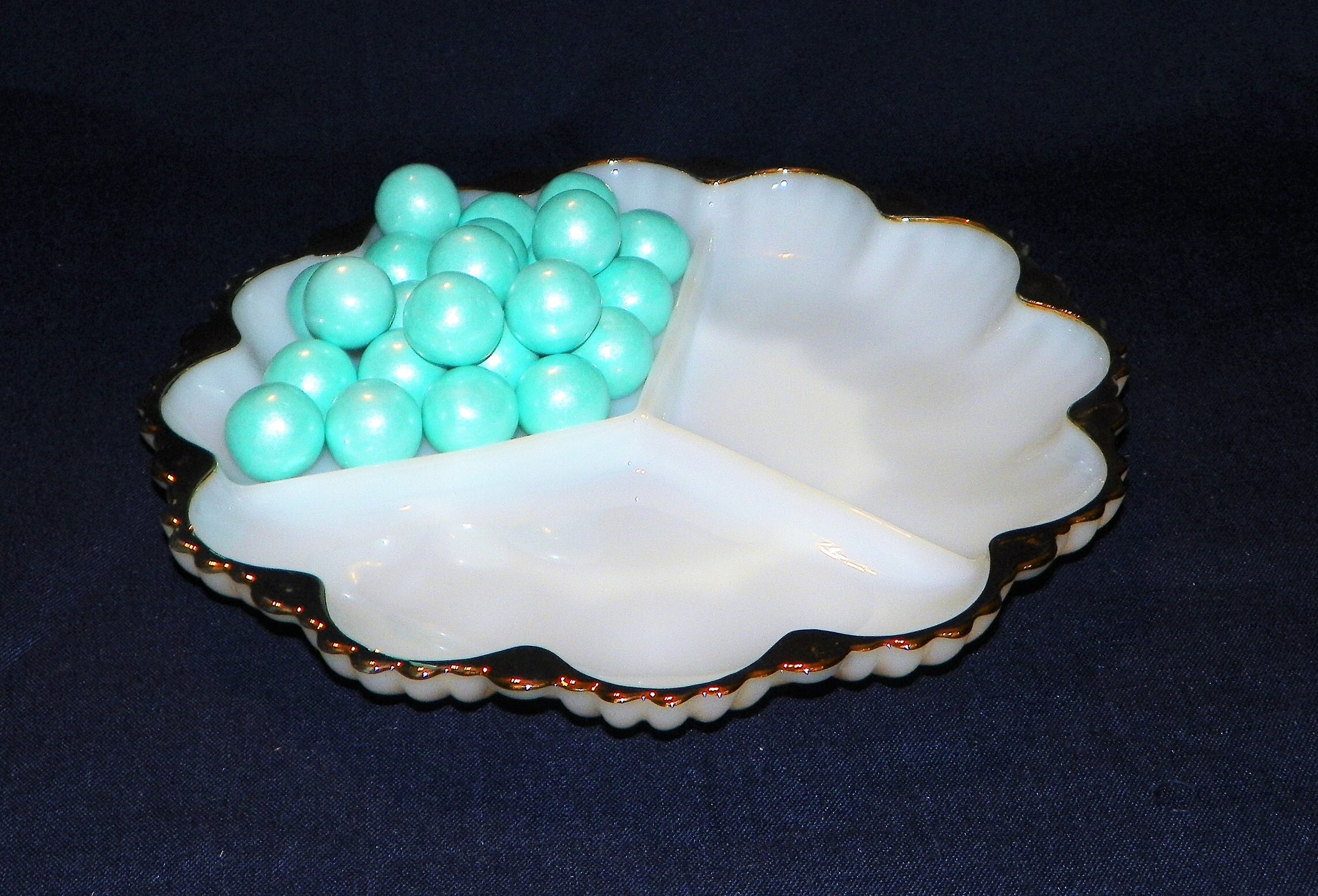 Milk Glass Divided Dish Relish Tray with Gold Trim 10 Etsy