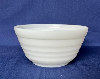 Pyrex Ring Milk Glass Mixing Bowl, 9" Wide by 4 1/2" High, Westinghouse Mixer Bowl