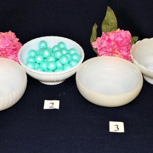 Open Lace Milk Glass Bowls or Footed Bowls Relishes Nuts Dips Centerpieces Rose Bowls Chocolates YOUR CHOICE of Pieces