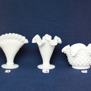 Fenton Milk Glass Hobnail MINI Vases with FREE Shipping YOUR Choice of Styles, Art Glass, Milk Glass Vase, Ball Vase, Crown, Ivy, Violet image 7