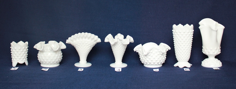 Fenton Milk Glass Hobnail MINI Vases with FREE Shipping YOUR Choice of Styles, Art Glass, Milk Glass Vase, Ball Vase, Crown, Ivy, Violet image 7