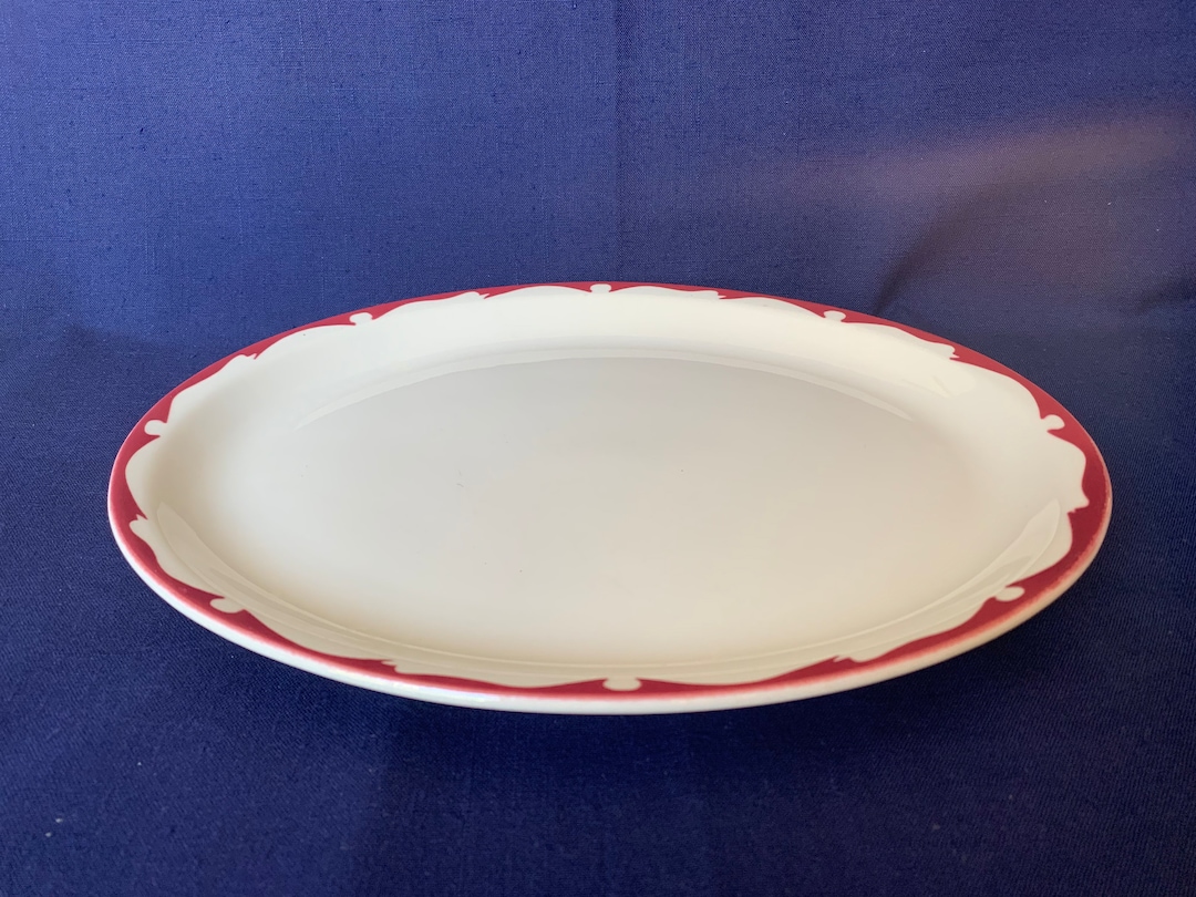 Buffalo China Platter Red Crest or Red Wave Restaurantware Serving