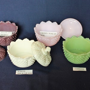 Hobnail Candy Dish, Powder Box Vintage Fenton Molds YOUR Choice of Colors Hand Pressed by Artists at Mosser Glass Company FREE SHIPPING image 8
