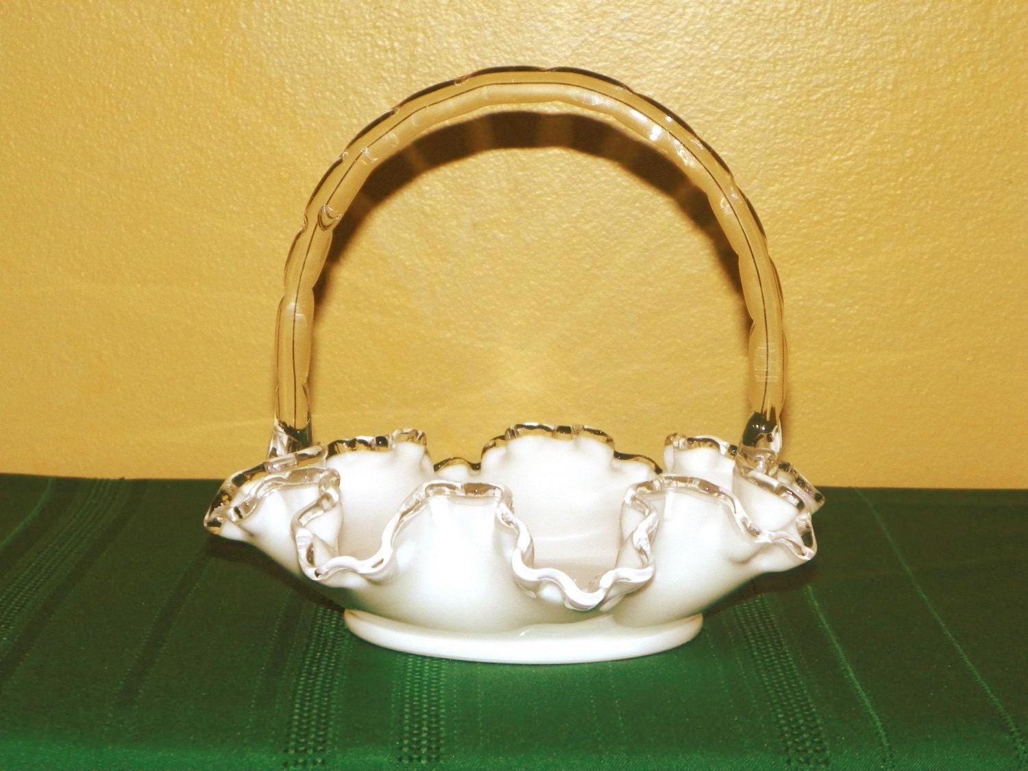 Fenton White Basket - Etsy