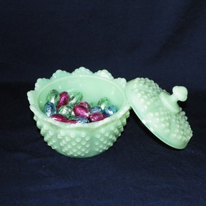 Hobnail Candy Dish, Powder Box Vintage Fenton Molds YOUR Choice of Colors Hand Pressed by Artists at Mosser Glass Company FREE SHIPPING image 2