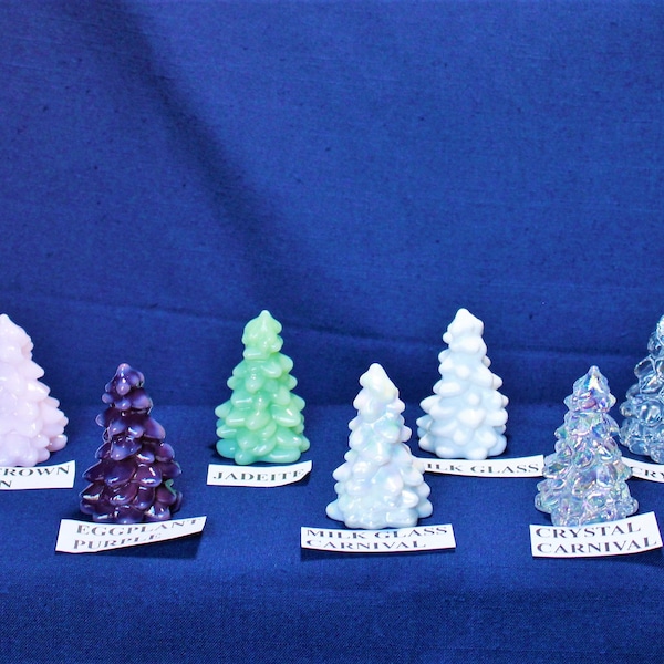 Mosser Glass 2 1/2" Tree, Your Choice of 10 Colors Hand Pressed Glass Pine Tree FREE SHIPPING