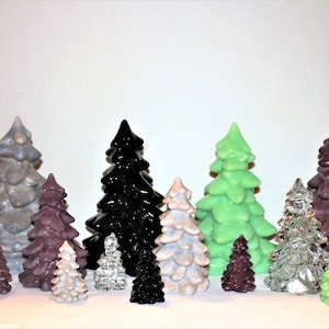 Mosser Glass Trees a Set of 4 Trees, 1 Large, 1 Medium and 2 Small Tree