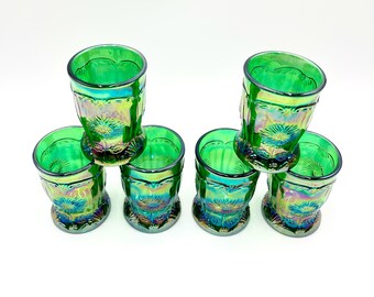 Mosser Glass Hunter Green Dahlia Tumblers YOUR CHOICE of 4, 6, 8