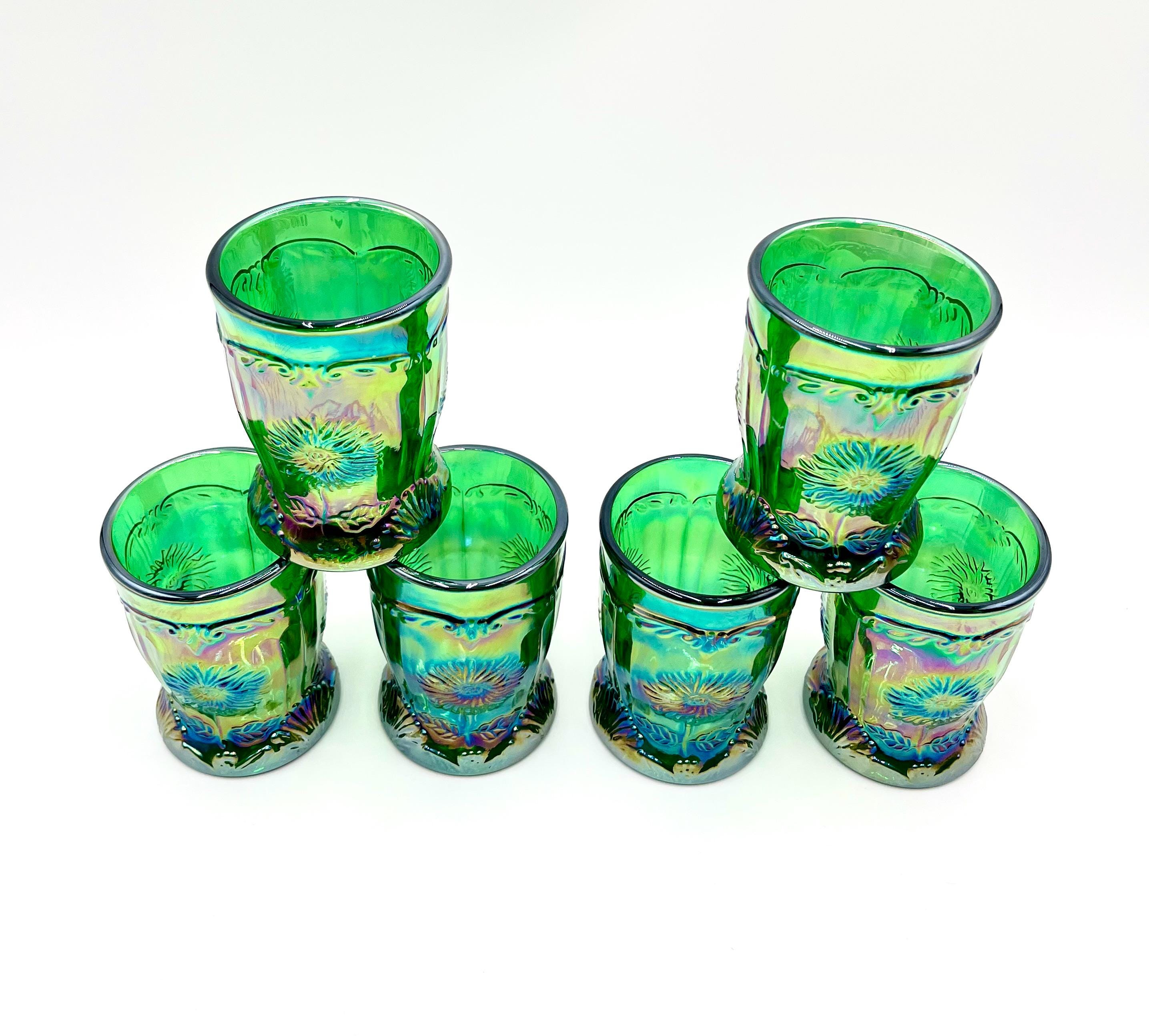 Mosser Glass Hunter Green Dahlia Tumblers YOUR CHOICE of 4, 6, 8