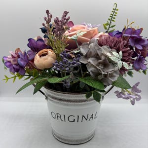 Artificial Hydrangeas, Artificial Freesias, Artificial Vandas Arrangement, Home Decor, Lavender Arrangement, Mixed Arrangement, Lavender