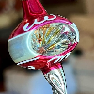 Vintage Set of 9 Kurt Adler Mini Glass Indented Ornaments Pre-Owned