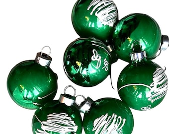 Vintage Lot of 10 Small 1950s Green Rauch, Ind/plus Stenciled 1 3/4”