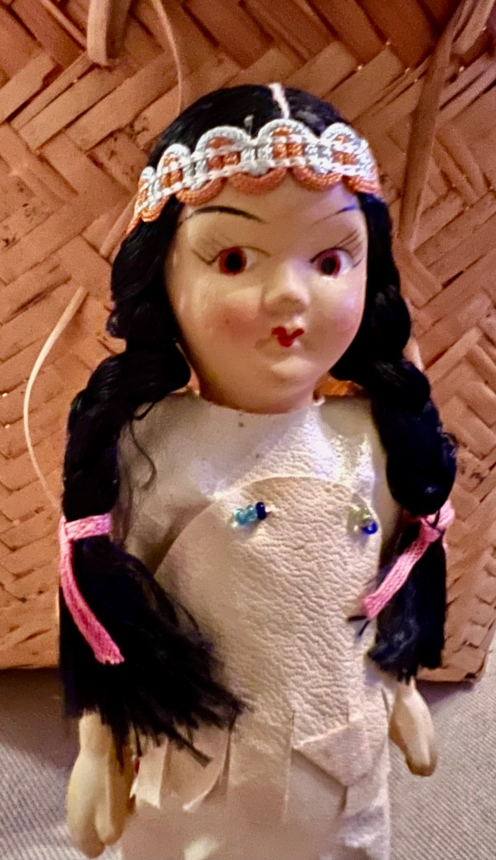 Vintage Porcelain Indian Native American Doll Made in Japan Etsy