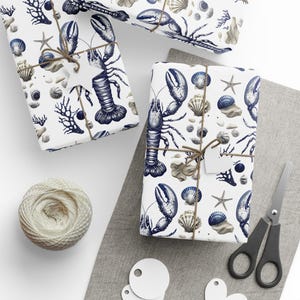 Carta da regalo a forma di aragosta, carta da regalo nautica, carta da regalo, decorazioni a tema oceano, decorazioni costiere, articoli per feste a tema sirena, vita marina, Maritim Living