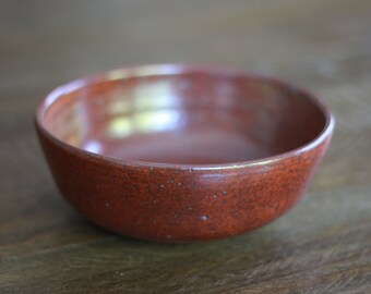 Medium Flat Bowl - Red Shino