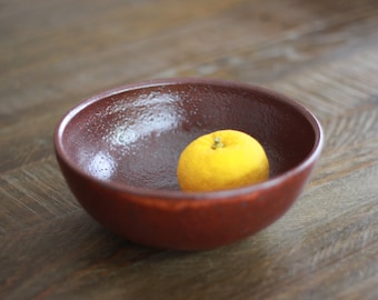 Medium Flat Bowl - Red Shino