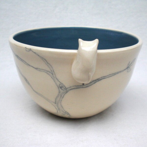 Kitty Sch&uuml;ssel - Teal Blue und Baum