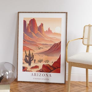 Arte mural de Arizona, impresión de paisaje desértico, decoración del hogar del suroeste, descarga digital instantánea