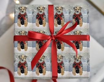 Border Terrier Christmas Wrapping Paper, Dog Lover Gift