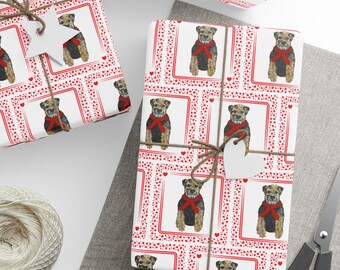 Border Terrier Valentines Wrapping Paper