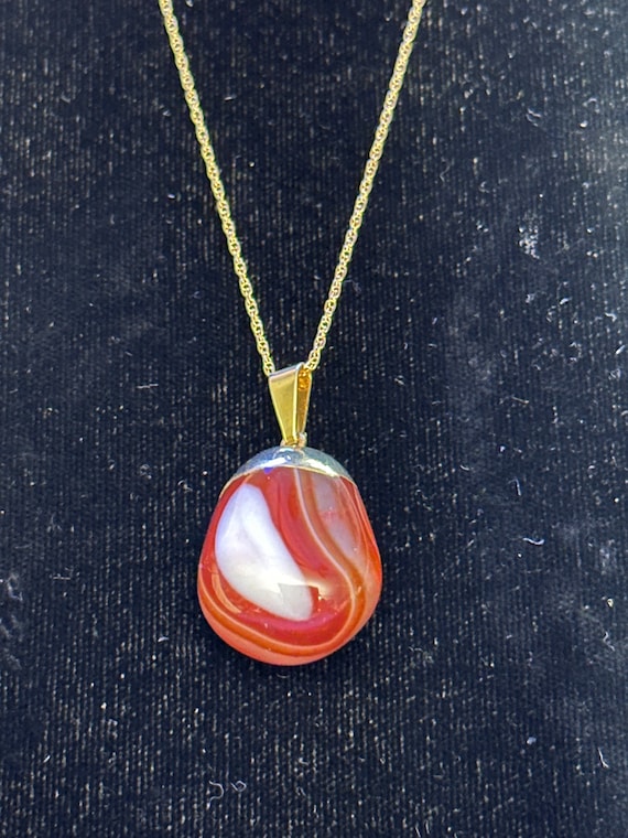 14k Yellow Gold Filled Scottish Agate Nugget Tear 