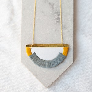 CRAVEN necklace in Steel and Mustard image 1