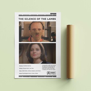 The Silence of the Lambs Movie Poster – Classic Thriller Film Print – Horror Crime Wall Art – Hannibal Lecter Decor – Digital or Printed