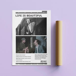 Life Is Beautiful Movie Poster, Digital Download, Classic Film Print, Minimalist Cinema Art, Vintage Movie Wall Decor, Gift for Film Lovers