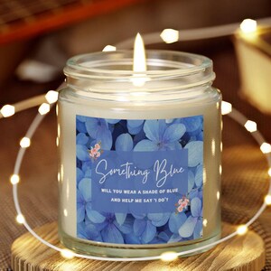 Something Blue Crew, vela de propuesta ¿Quieres ser mi Something Blue Crew? Caja de regalo para dama de honor honoraria, obsequios para la fiesta nupcial, invitados de honor