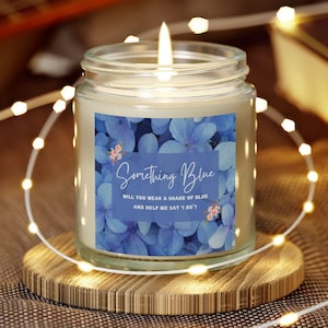 Something Blue Crew, Proposal Candle Will You Be My Something Blue Crew Card Gift Box Honorary Bridesmaid Bridal Party Gifts Guests of Honor