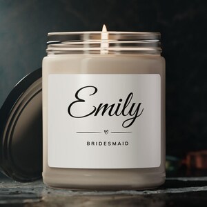 Bridesmaid proposal candle | Personalized Bridesmaid gift | Present for wedding party | Maid of Honour gift | Custom Proposal Candle gift