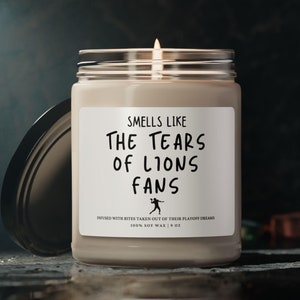 Detroit Lions Candle Gift, American Football Candle Gift for him, Unique Detroit Lions Gift, Smells like the tears of Lions fans