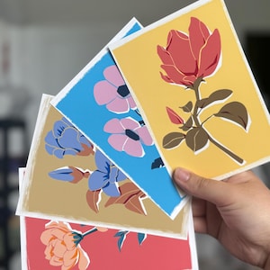 Impresiones artísticas de pintura floral / Impresiones artísticas de 4x6 / Arte mural / Impresiones de dibujos originales