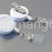 25 Retractable Badge Holder... SWIVEL-BACK... Alligator Clip... White... ID Card Reel... K41-25