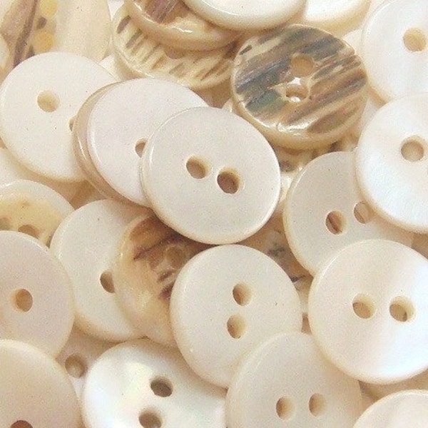 100(pcs) Round Shaped Mother of Pearl Shell Buttons EB23