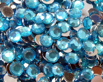 1000 5mm Acrylic Round Crystal Rhinestones Flat Back SS20 N70-4 Turquoise