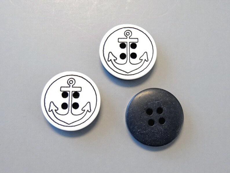 50 Round Anchor Buttons 20mm Sewing Craft EB168 Etsy