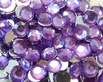 1000 5mm Acrylic Round Crystal Rhinestones Flat Back SS20 N70-1 Violet