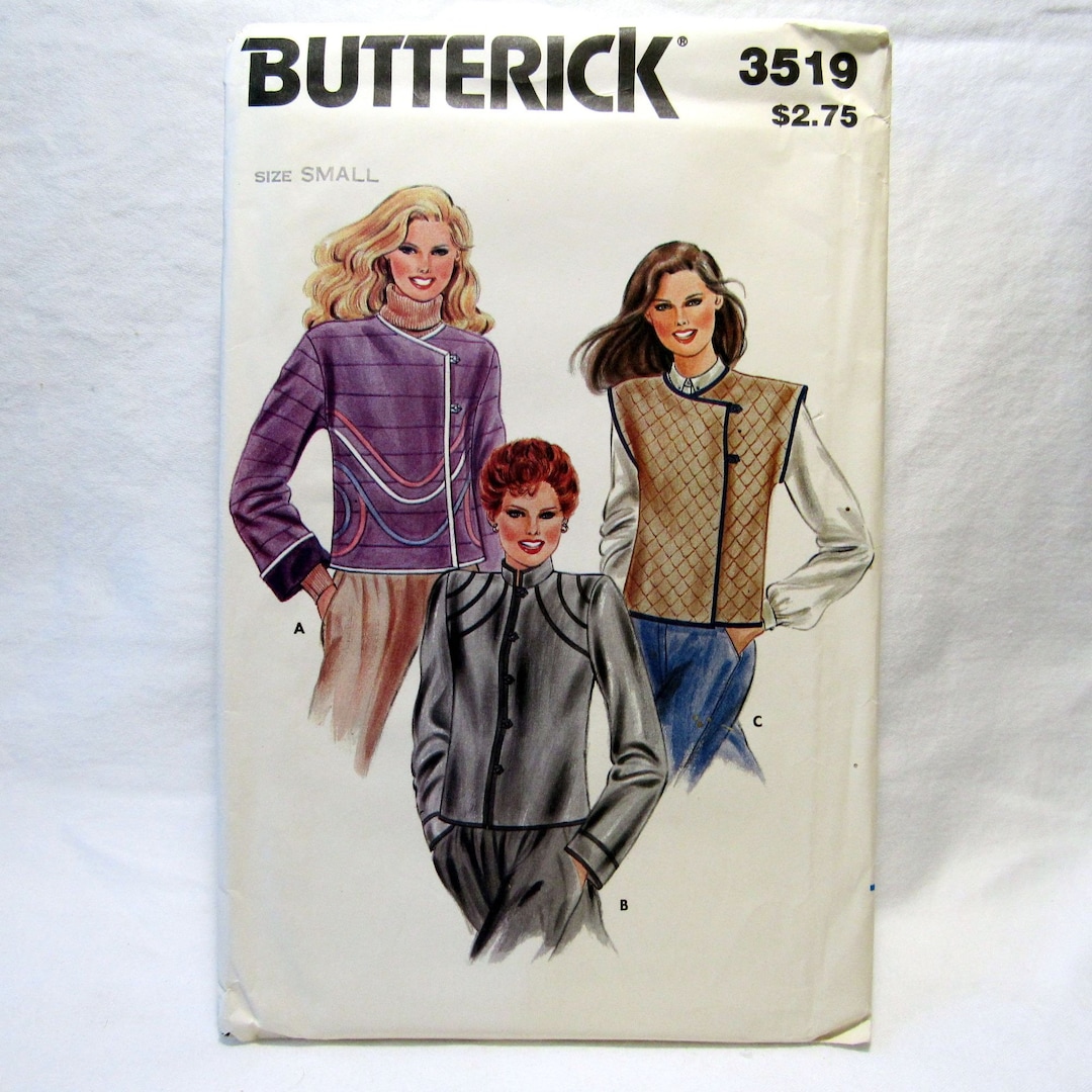 Butterick Sewing Pattern Size Small Vintage Misses Jacket and Vest ...