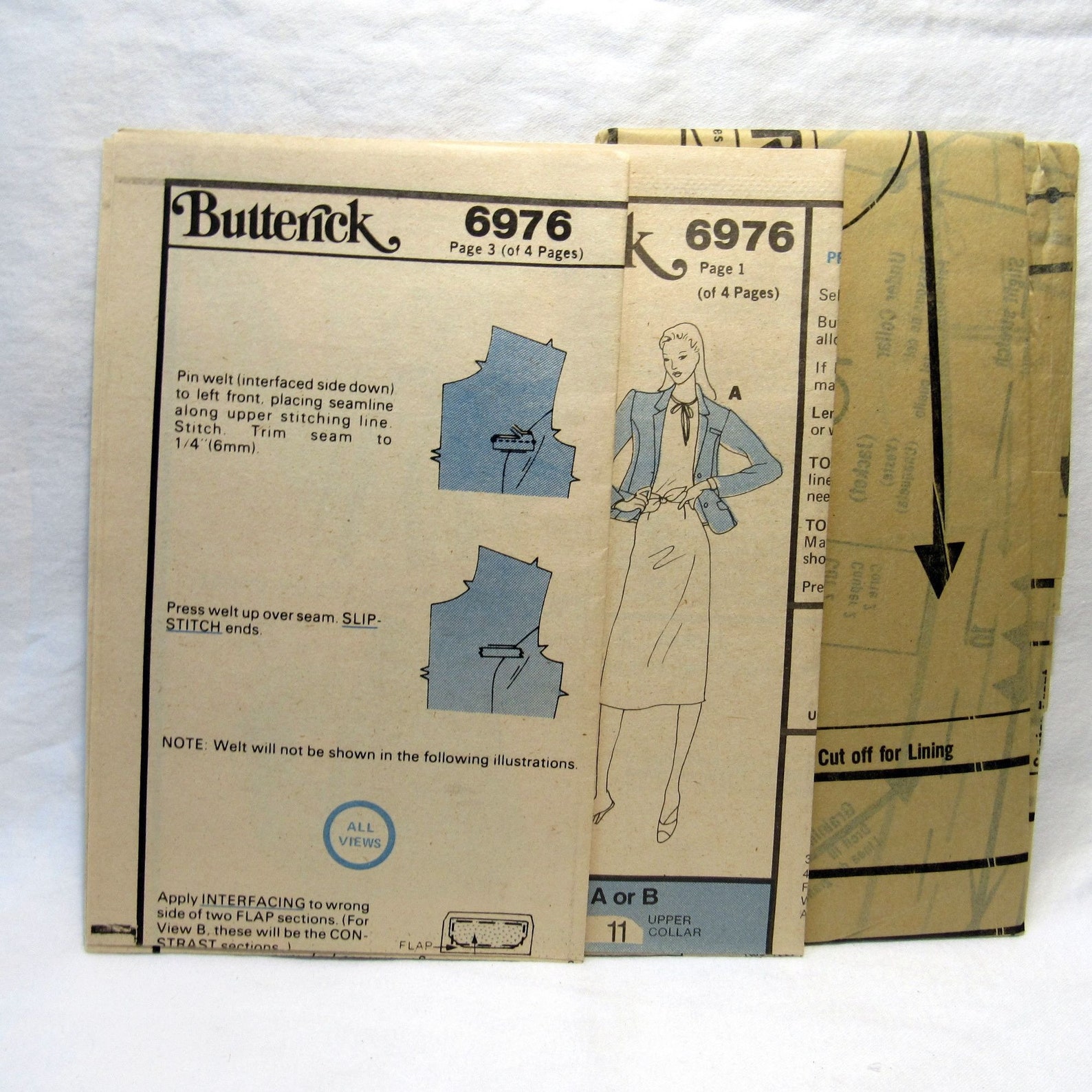 Butterick Sewing Pattern 6976 Size 8 Misses Jacket and Skirt Uncut FF ...