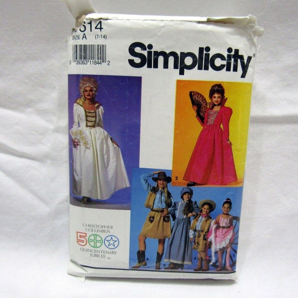 Simplicity Historical Costume Pattern 0614 Marie Antoinette FF Uncut Sz 7-14
